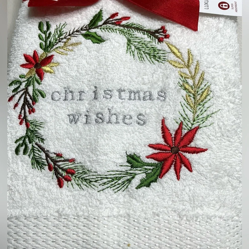 Kitchen Hand Towels Christmas POINSETTIA Dish Towels Bar Towels 18” X 25” New